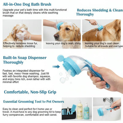Nexiva Suds Brush — 2-in-1 Bath & Deshedding Brush