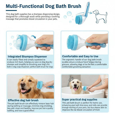 Nexiva Suds Brush — 2-in-1 Bath & Deshedding Brush